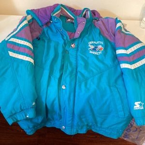 Very Rare Vintage early 90s charlotte hornets puffer coat